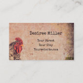 ルースターヴィンテージアンティークテクスチャファームカントリー 名刺 (裏面)