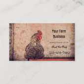 ルースターヴィンテージアンティークテクスチャファームカントリー 名刺 (正面)