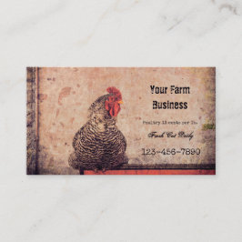 ルースターヴィンテージアンティークテクスチャファームカントリー 名刺