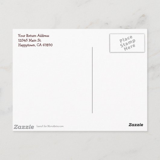 ルースターヴィンテージカスタム差出人住所はがき ポストカード (裏面)