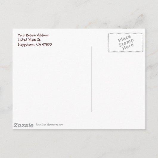 ルースターヴィンテージカスタム差出人住所はがき ポストカード (裏面)