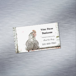 ルースターヴィンテージファームアンティークホワイトテクスチャカントリー マグネット名刺