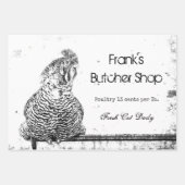 ルースターヴィンテージファーム白黒テクスチャカントリー ラッピングペーパーシート (正面)