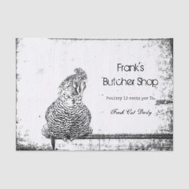 ルースターヴィンテージファーム白黒テクスチャカントリー 薄葉紙