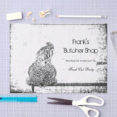 ルースターヴィンテージファーム白黒テクスチャカントリー 薄葉紙 (クラフト)