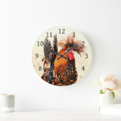 ルースター写真136 ラウンド壁時計 (ホーム)