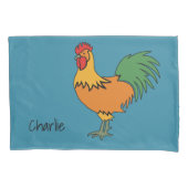 ルースター名前をカスタムする&カラーリバーシブルピローケース 枕カバー (正面)