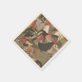 ルースター日本のズ絵画ズ2017年の紙 スタンダードカクテルナプキン (角)