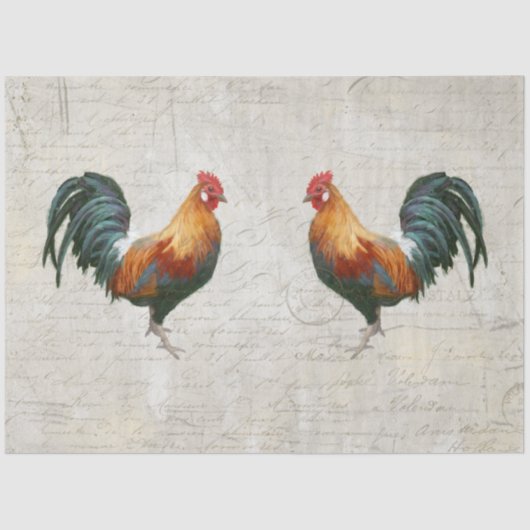 ルースター水カラースクリプト大理石テクスチャの切り離し 薄葉紙 (正面)