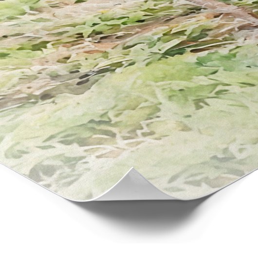 ルースター素朴ウォーターカラーアートの四角形 ポスター (角)