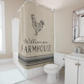 ルースター素朴ファームハウススタイルファミリー名 シャワーカーテン (インサイチュ)