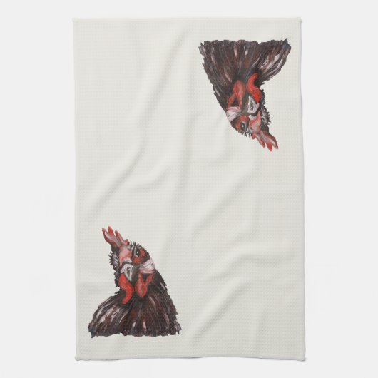 ルースター絵画ズファームハウスキッチンタオル キッチンタオル (縦)