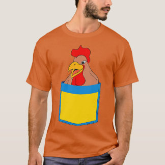 ルースター農家動物愛好家ファームバードキュートポケット Tシャツ