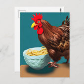 ルースター食べ物のスパゲティ葉書 ポストカード (正面/裏面)