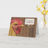 ルースター50th誕生日ユーモア カード (黄色い花)