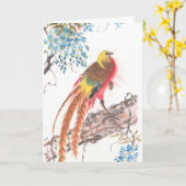 ルースター – グリーティングカード (黄色い花)