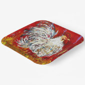 ルースター チキン 9インチ 角型紙皿セット ペーパープレート (傾斜あり)