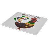 "ルースター"フォークアートスタイルカスタム カッティングボード (角)