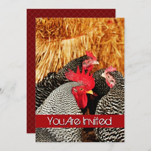 ルースター&ヘンズカントリーウエディング招待状 招待状 (正面/裏面)