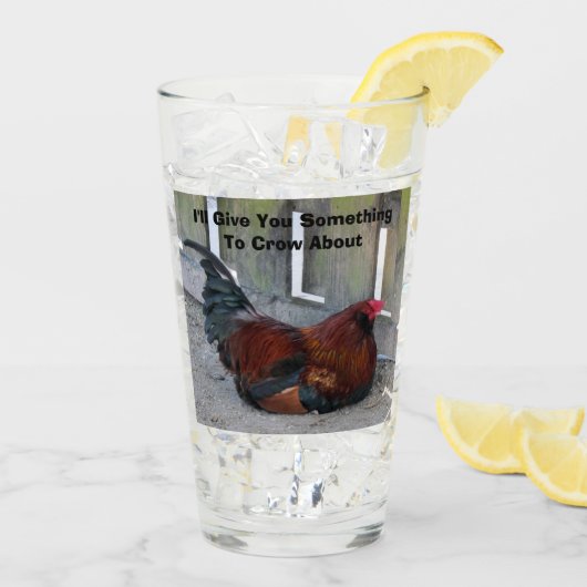 ルースター – 農業生活シリーズ – ガラス タンブラーグラス (アイス裏面)