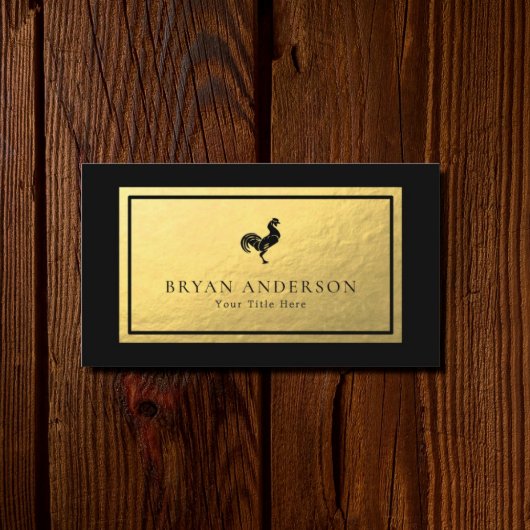 ルースター – 金フェイク箔名刺 名刺