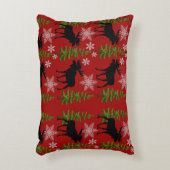 ルースチッククリスマスムース 赤と黒 アクセントクッション (正面(垂直))