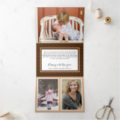 ルースティックなクリスマスの木とツル マルチ写真 三つ折りクリスマスカード (内部)