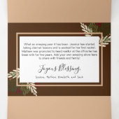 ルースティックなクリスマスの枝と実のマルチ写真 三つ折りクリスマスカード (内部中)