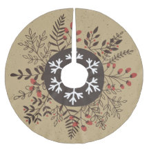ルースティックなクリスマスの花模様の雪の結晶のホリデー