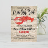 ルースティックなザリガニのボイル 誕生会招待状 招待状 (スタンド正面)