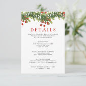 ルースティックなホーリーの枝のクリスマス ウェディング エンクロージャーカード (スタンド正面)