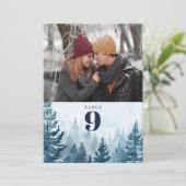 ルースティックな冬の松の木の森の写真 テーブルナンバー (スタンド正面)