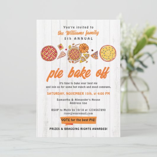 ルースティックな焼き物大会 フレンドギビング パンプキンパイ 招待状 (スタンド正面)