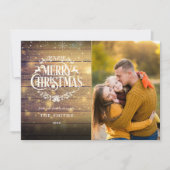 ルースティックウッドの雪の結晶 クリスマスの写真 シーズンカード (正面)