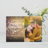 ルースティックウッドの雪の結晶 クリスマスの写真 シーズンカード (スタンド正面)