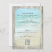 ルースティックウッドビーチウェディングオールインワンQRコード 招待状 (裏面)