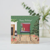 ルースティッククリスマスシーン ホリデー フラット カード (スタンド正面)