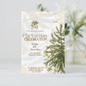ルースティッククリスマスツリーの招待状 | エレガント＆コージー 招待状 (スタンド正面)