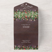 ルースティッククリスマスホリデーパーティーへの出欠確認 オールインワン招待状 (外側)