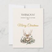 ルースティッククリスマス感謝カード | エレガントなカード サンキューカード (正面)