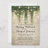 ルースティックシャトー ストーン チャーチ ストリング ライト ウェディング 招待状 (正面)