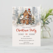 ルースティックジンジャーブレッドハウスクリスマスパーティー 招待状 (スタンド正面)
