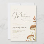 ルースティックスクリプト リトルマッシュルーム フォレスト ベイビーシャワー 招待状 (正面)