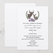 ルースティックディアウェディング - パープルフラワーズ 招待状 (正面/裏面)