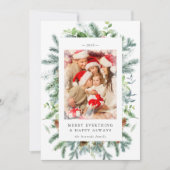 ルースティックパイン ベリー フォト クリスマス ホリデー カード (正面)