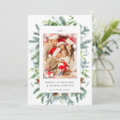 ルースティックパイン ベリー フォト クリスマス ホリデー カード (スタンド正面)