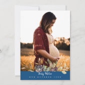 ルースティックパンプキントラック クラシックブルー ベビーシャワー 招待状 (裏面)