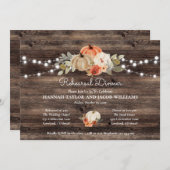 ルースティックパンプキン秋のリハーサルディナー 招待状 (正面/裏面)