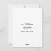 ルースティックブルー鹿のいる国のクリスマス シーズンカード (裏面)