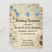 ルースティックホタルとストリングライトの結婚式の披露宴 招待状 (正面/裏面)